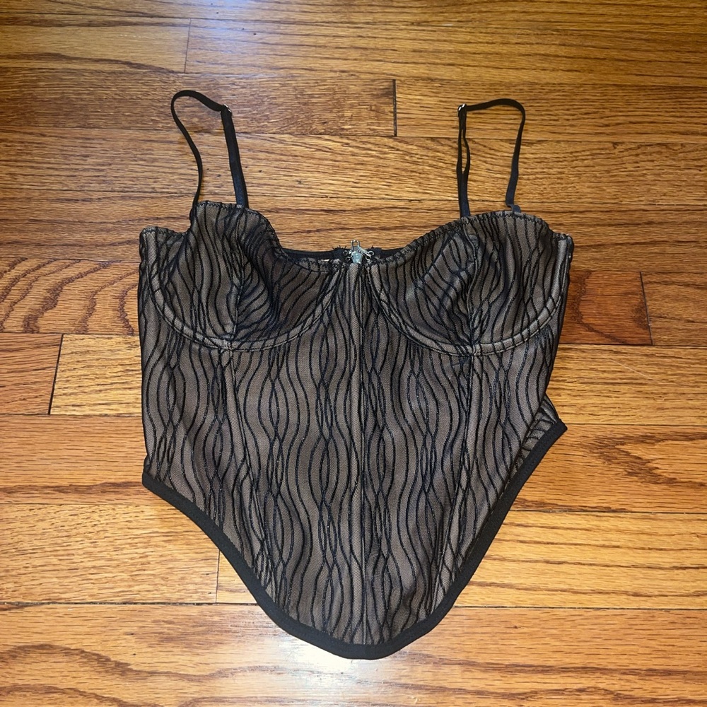 White Fox Woman’s Black Corset Top Size S